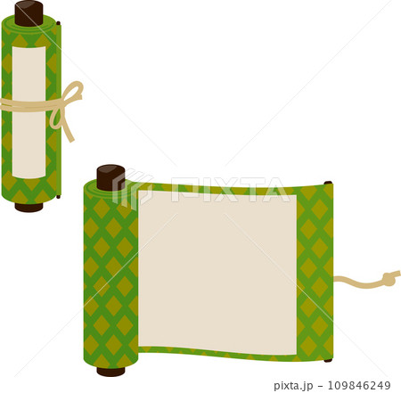 巻いた巻き物と広げた巻き物 巻いた巻き物と広げた巻き物 109846249