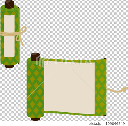 巻いた巻き物と広げた巻き物 巻いた巻き物と広げた巻き物 109846249