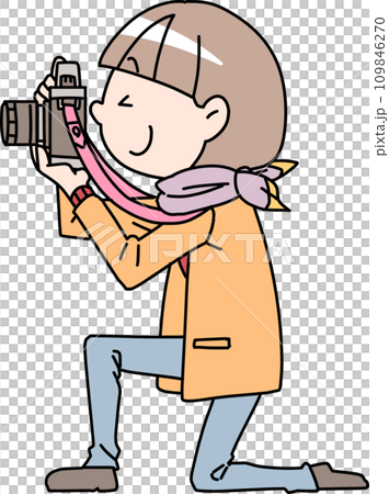 カメラを構える女性 カメラを構える女性 109846270
