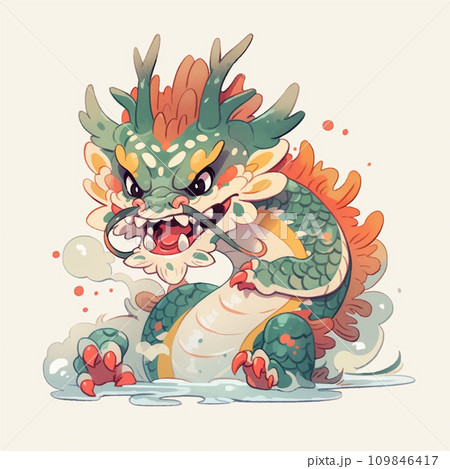 緑の龍のイラスト素材 [109846417] - PIXTA
