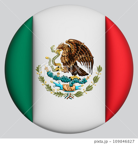 3D Flag of Mexico on circle 109846827