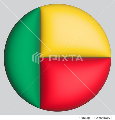 3D Flag of Benin on circle 3D Flag of Benin on circle 109846851