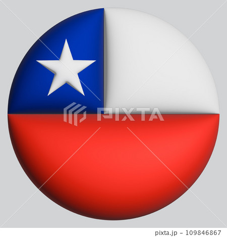 3D Flag of Chile on circle 109846867