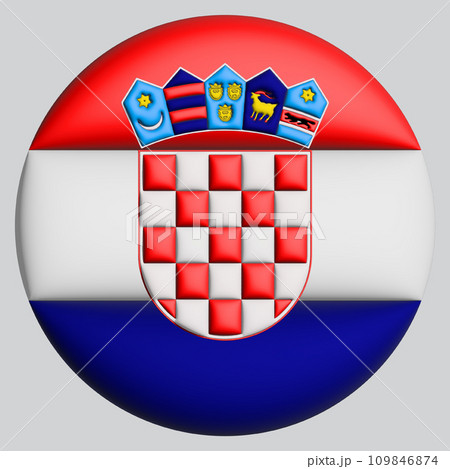3D Flag of Croatia on circle 109846874