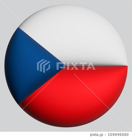 3D Flag of Czech on circle 109846880