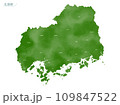 水彩風の地図 広島県 109847522