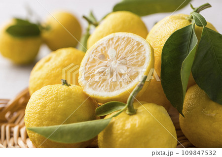 かごに盛られた柚子 かごに盛られた柚子 109847532