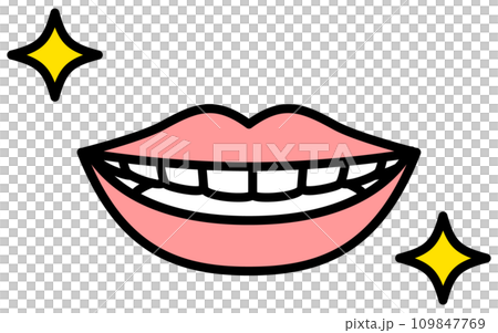 Dentistry: Image of beautiful teeth alignment, simple line drawing icon Dentistry: Image of beautiful teeth alignment, simple line drawing icon 109847769