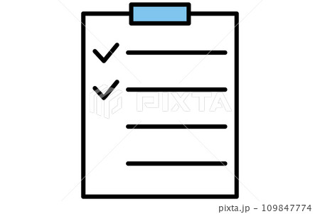 歯科:クリニックの問診票のシンプルな線画 歯科:クリニックの問診票のシンプルな線画 109847774