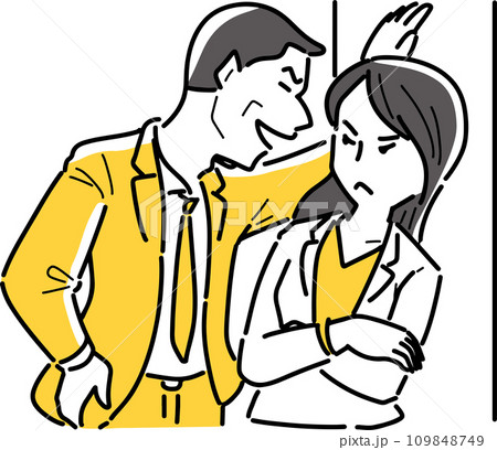 口説く男性と迷惑がる女性 口説く男性と迷惑がる女性 109848749