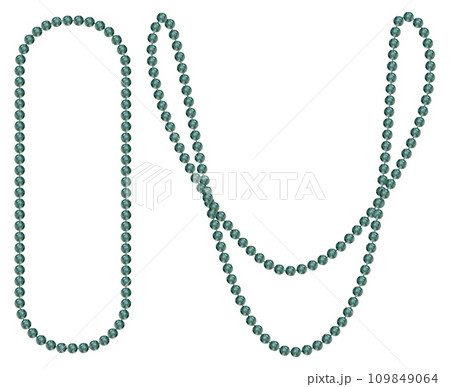 Hand drawn watercolor Mardi Gras carnival symbols. String of beads necklace jewelry throws in traditional color. Single object isolated on white background. Design for party invitation, print, shop Hand drawn watercolor Mardi Gras carnival symbols. String of beads necklace jewelry throws in traditional color. Single object isolated on white background. Design for party invitation, print, shop 109849064