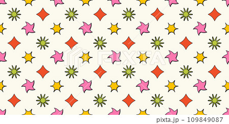 Abstract graphic elements seamless pattern. Minimalist figures in trendy bauhaus memphis style. Vector background 109849087