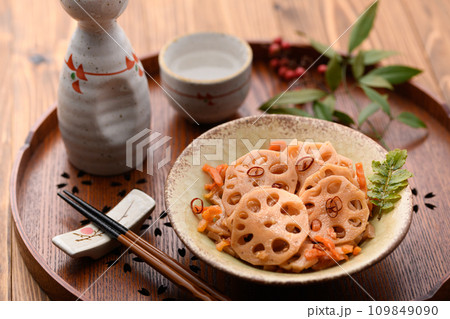 家庭料理 蓮根きんぴら 109849090