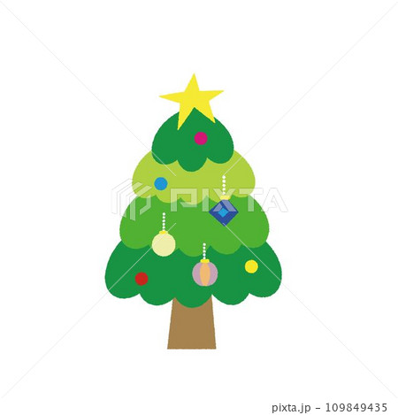 シンプルでかわいいクリスマスツリー 109849435