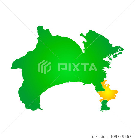 横須賀市と神奈川県地図 109849567