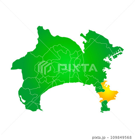 横須賀市と神奈川県地図 109849568