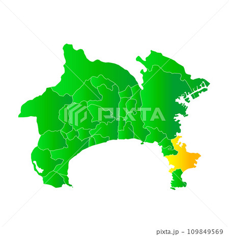 横須賀市と神奈川県地図 横須賀市と神奈川県地図 109849569