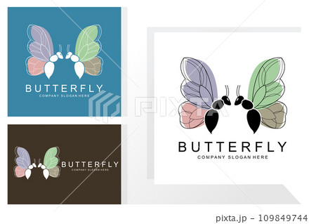 Butterfly Logo Design, Beautiful Flying Animal, Company Brand Icon Illustration, Screen Printing, Salon 109849744