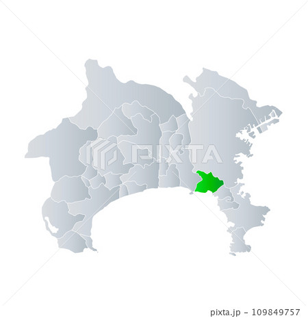 鎌倉市と神奈川県地図 109849757