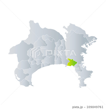 鎌倉市と神奈川県地図 109849761