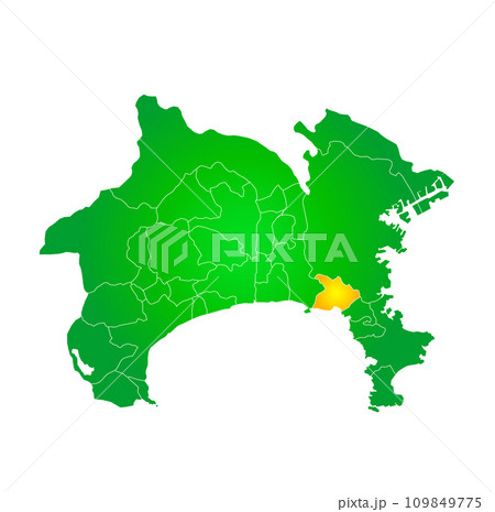 鎌倉市と神奈川県地図 鎌倉市と神奈川県地図 109849775