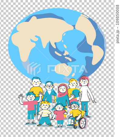 地球與不同年齡、種族、民族的孩子小學生插畫素材 地球與不同年齡、種族、民族的孩子小學生插畫素材 109850088