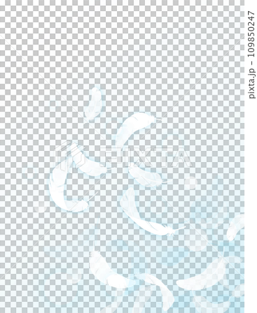 Background illustration with dancing white feathers Background illustration with dancing white feathers 109850247