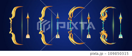 Golden bows and arrows set Golden bows and arrows set 109850315