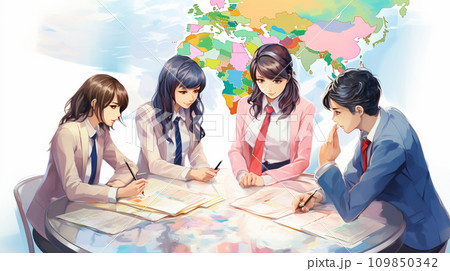 課や部のチーム会議を開いている様子