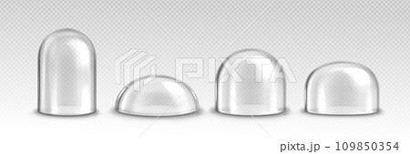 Glass hemisphere transparent dome. 109850354