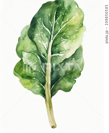 ほうれん草の水彩画 109850585