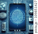 AI-generated content. Fingerprint scan provides security access with biometrics identification. Business Technology Safety Internet 109851427