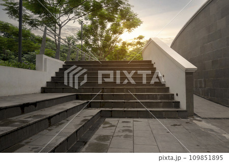 Wide staircase in the park 109851895