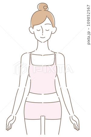 女性　ボディ　正面（ピンク） 109852567