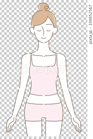 女性　ボディ　正面（ピンク） 109852567