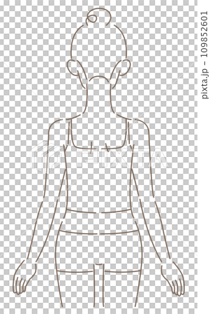 女性背部線條畫 109852601