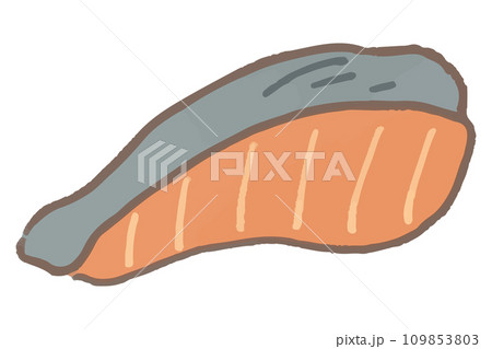 お弁当のおかずイラスト　焼き鮭 109853803