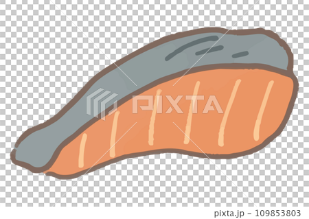 お弁当のおかずイラスト　焼き鮭 109853803