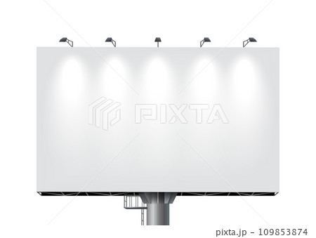 Billboard panel with lit lamps realistic vector illustration Billboard panel with lit lamps realistic vector illustration 109853874
