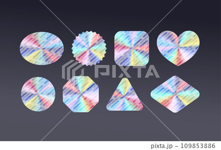 Holographic logo of original product vector icons pack Holographic logo of original product vector icons pack 109853886