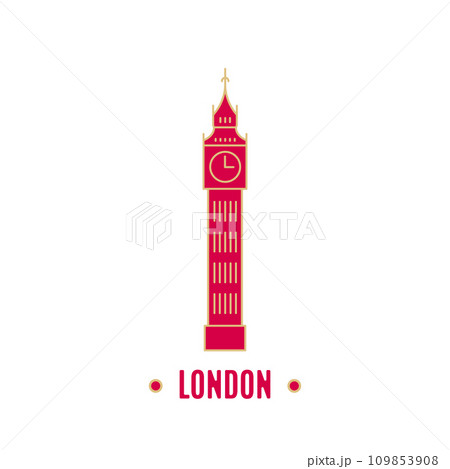 Big Ben illustration in line art style.  109853908