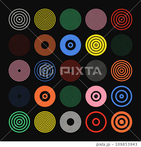 Brutalist geometric shapes, colorful symbols. Simple primitive elements and forms. Bauhaus retro design, trendy contemporary minimalist style. Vector illustration 109853943