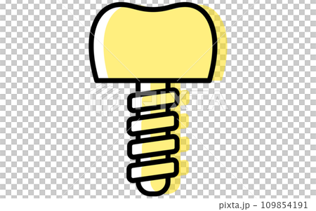 Dentistry: simple line drawing icons of artificial teeth, oral implants Dentistry: simple line drawing icons of artificial teeth, oral implants 109854191