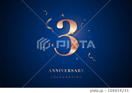 3st Anniversary celebration greeting card. 3st Anniversary celebration greeting card. 109854233