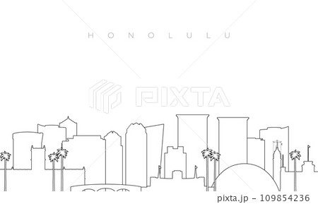 Outline Honolulu skyline.  109854236