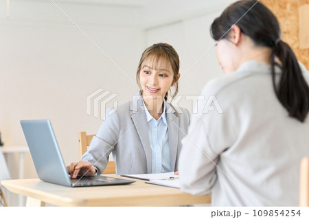 訪問営業をするビジネスウーマン 109854254