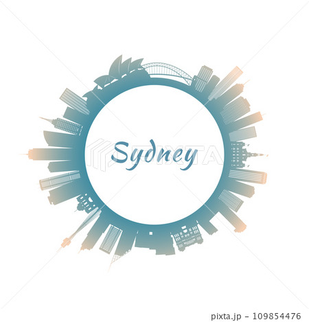 Sydney skyline with colorful buildings Sydney skyline with colorful buildings 109854476