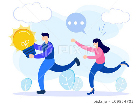 Illustration vector graphic cartoon character of plagiarism Illustration vector graphic cartoon character of plagiarism 109854703