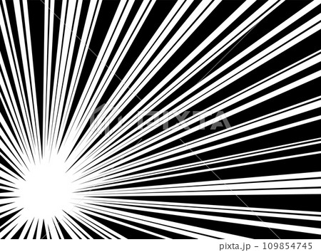 Comic book speed lines set, explosion effect. Abstract radial zoom speed light, motion background. Mega speed frame. Vector illustration on white background 109854745