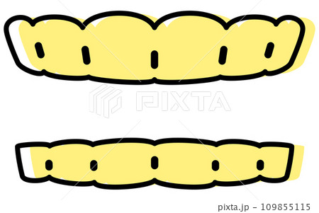 歯科：歯並びの矯正で使う矯正器具、マウスピース上下セットのイラスト素材 [109855115] - PIXTA